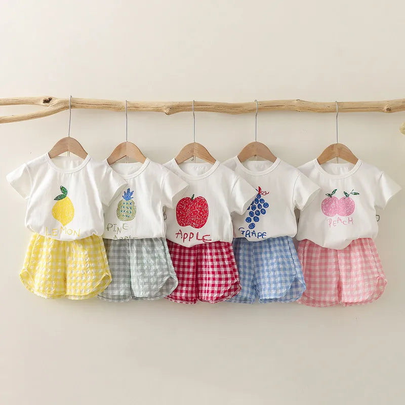 Bright Fruit Plaid Set