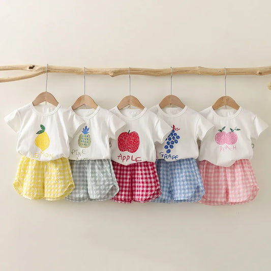Bright Fruit Plaid Set