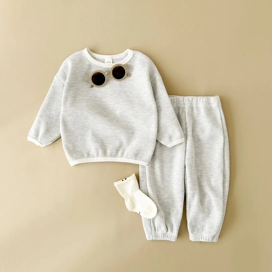 Waffle Knit Patched Set