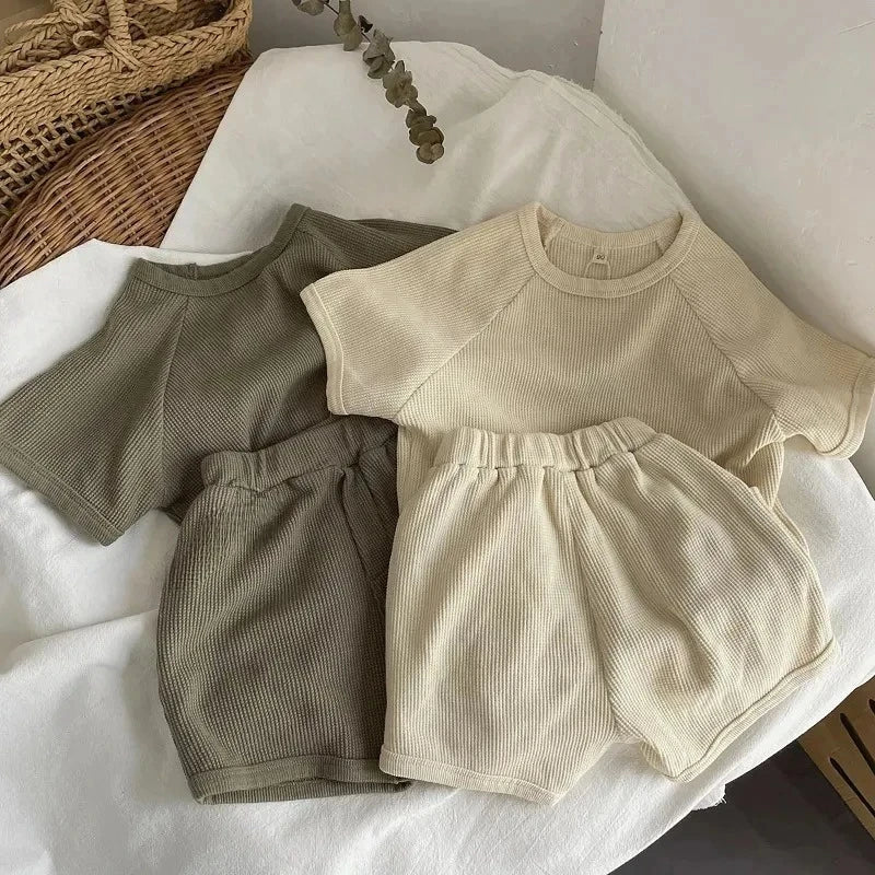 Waffle Knit Shorts Set