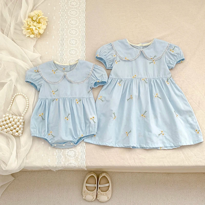 Daisy Embroidery Romper