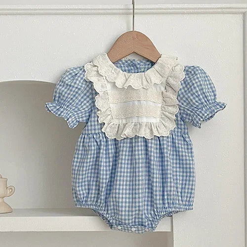 Floral Embroidery Cotton Rompers