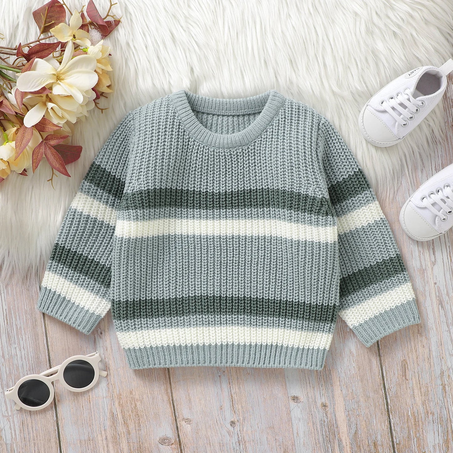 Colourful Striped Chunky Knit Sweater