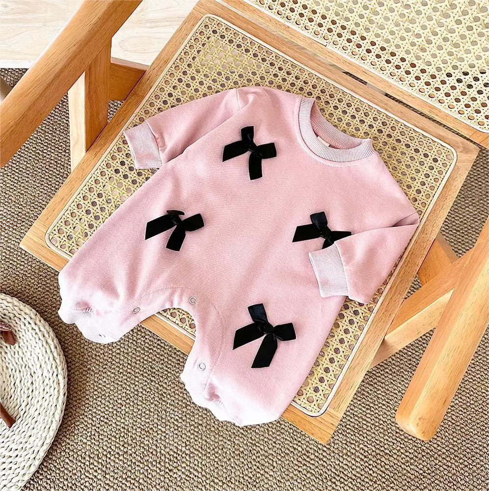 Black Bow Cotton Jumpsuit