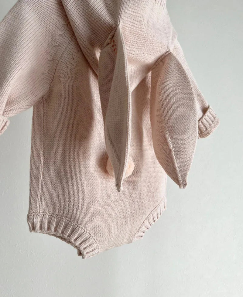 Knit Hooded Bunny Ear Romper