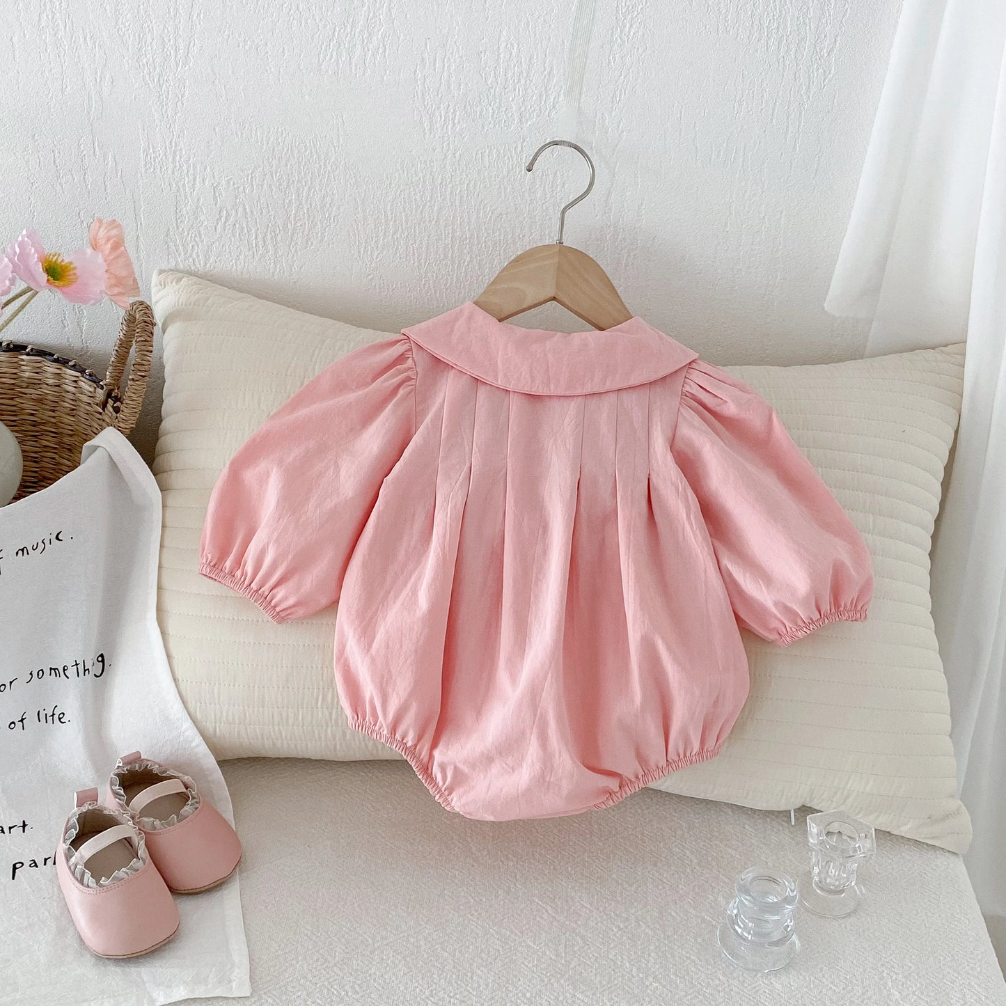 Cute Pink Bow Princess Romper