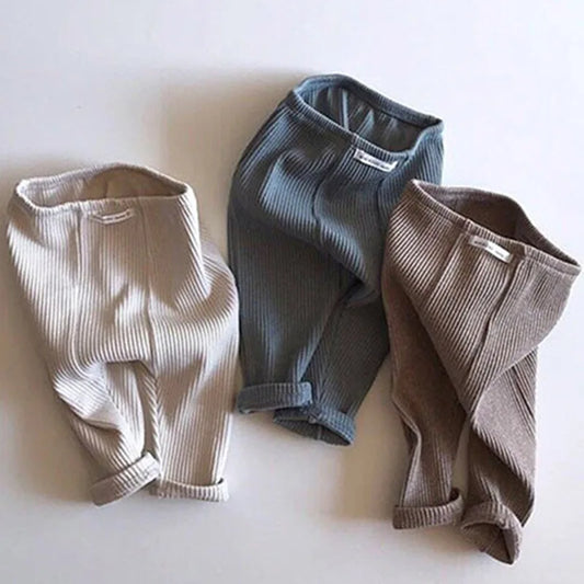 Cotton Elastic Solid Color Pants