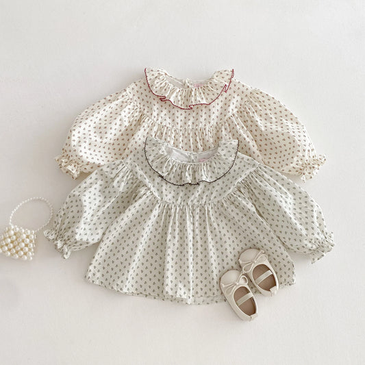Floral Lantern Sleeve Blouse