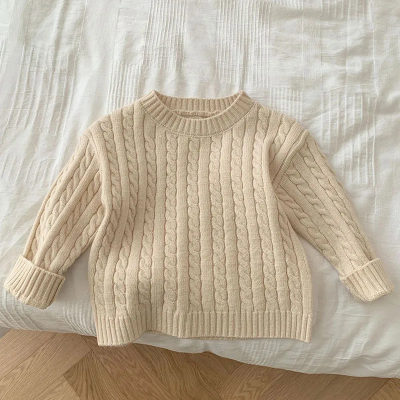 Unisex Knitted Solid Color Sweater and Pants