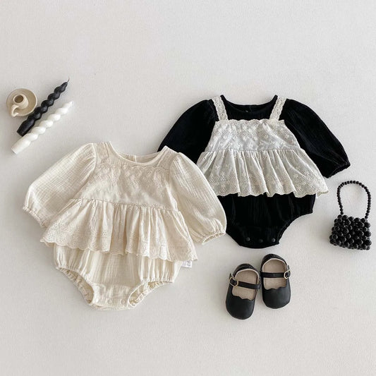 Floral Laced Skirt Romper