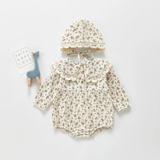 Muslin Floral Romper and Hat