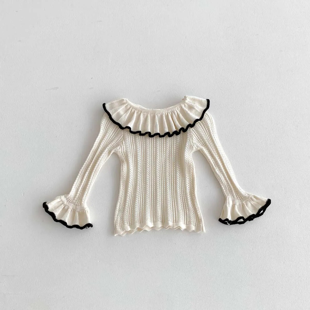 Knit Doll Collar Skirt and Shirt
