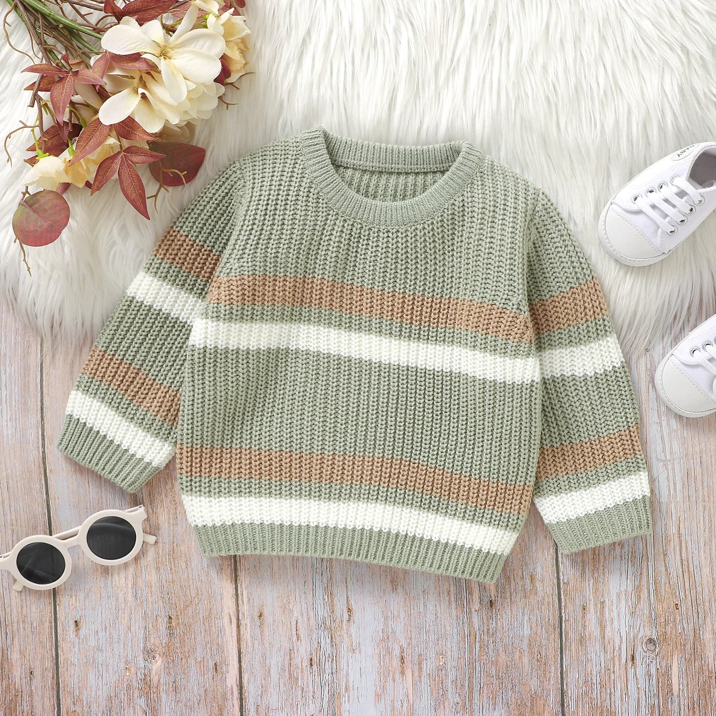 Colourful Striped Chunky Knit Sweater