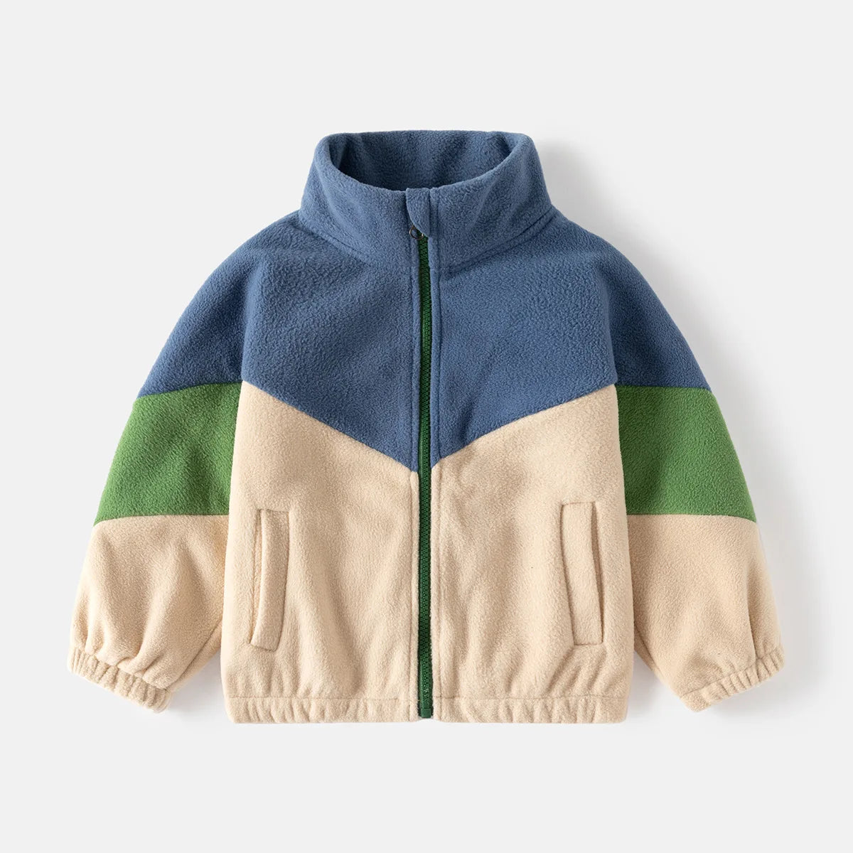 Patched Colour Polar Fleece Jacket
