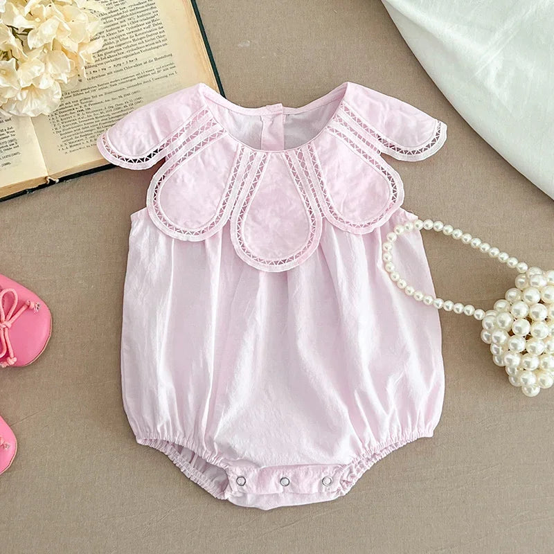 Petal Collar Cotton Romper