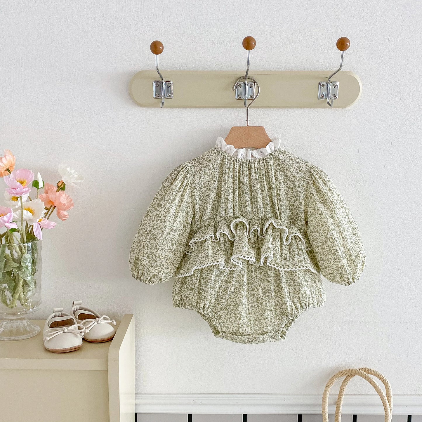 Floral Double Layered Lace Tutu Romper
