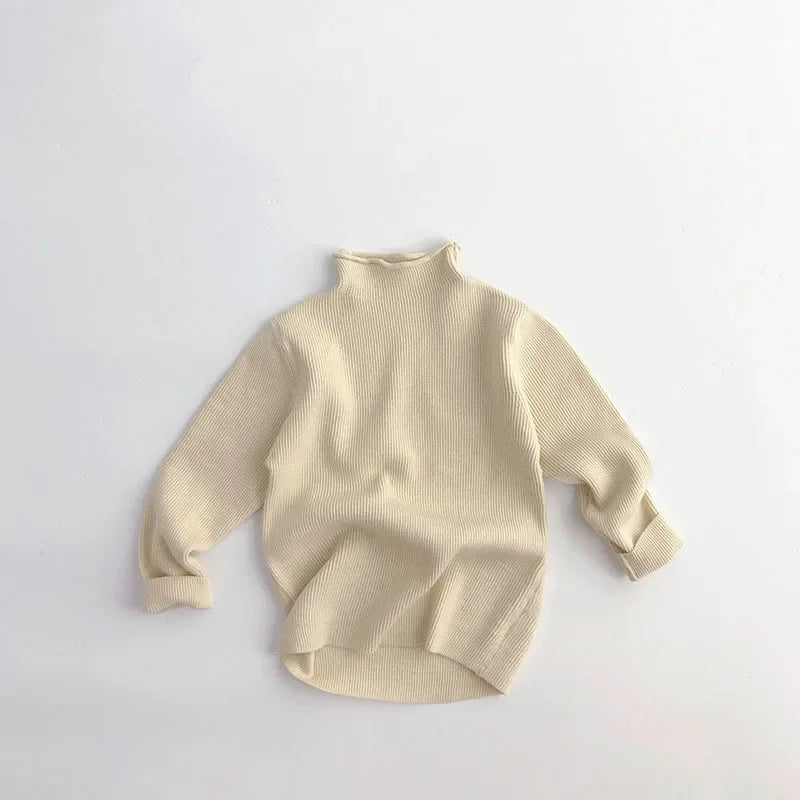 Turtleneck Ribbed Knit Sweater