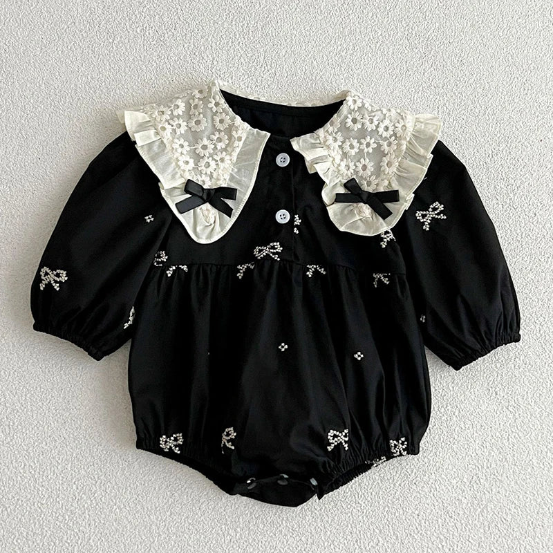 Girls Black Bow Romper and Dress