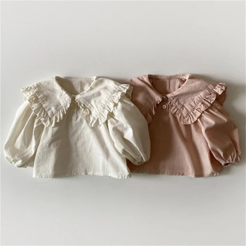 Lapel Ruffled Collar Blouse