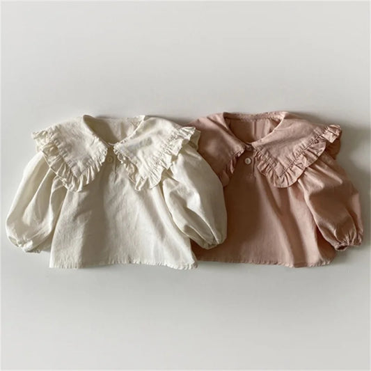 Lapel Ruffled Collar Blouse