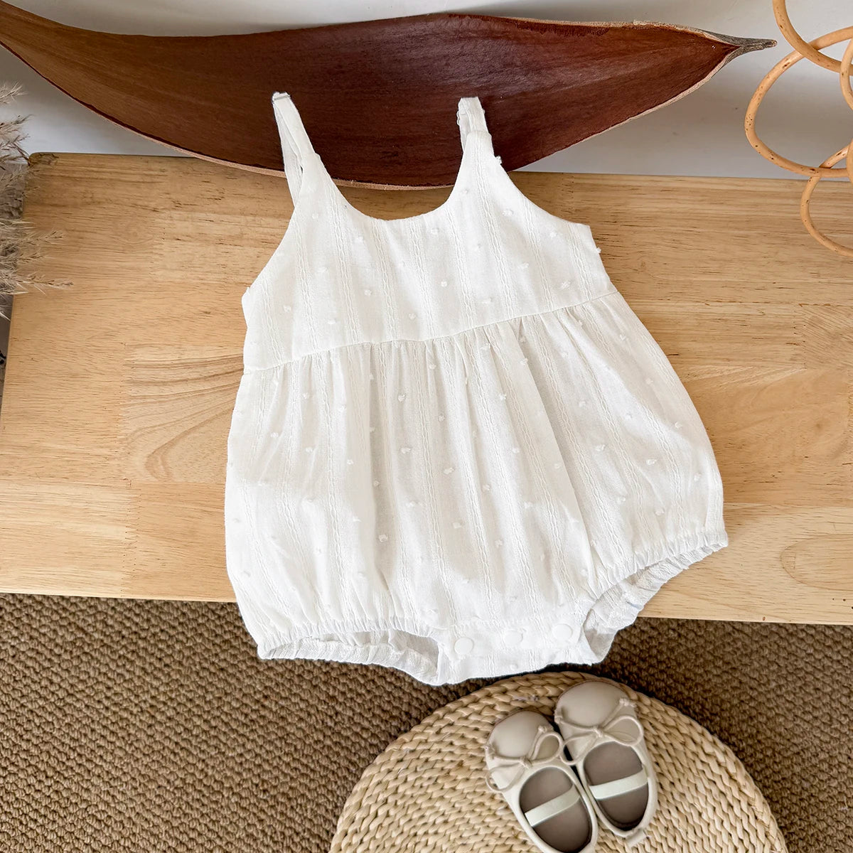 Casual Thin Dotted Embroidery Romper