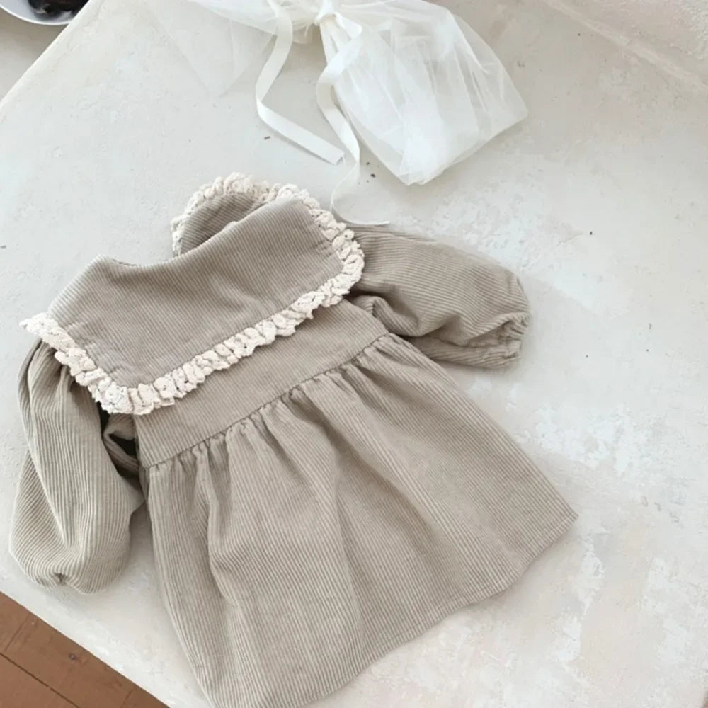 Peter Pan Collar Corduroy Dress