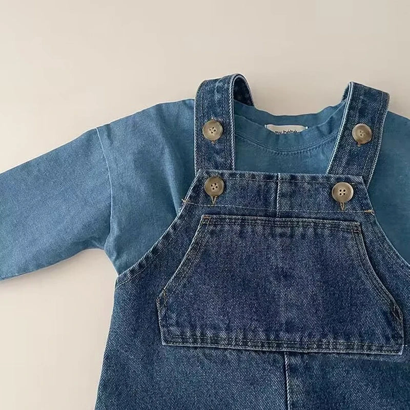 Pocket Denim Suspender Overalls