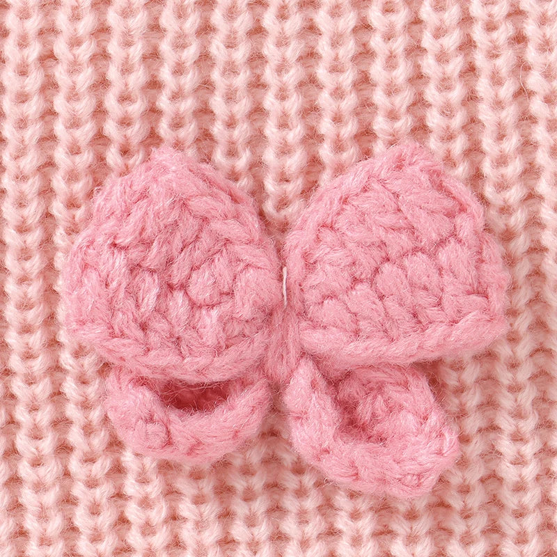 Pink Knit Bowknot Sweater