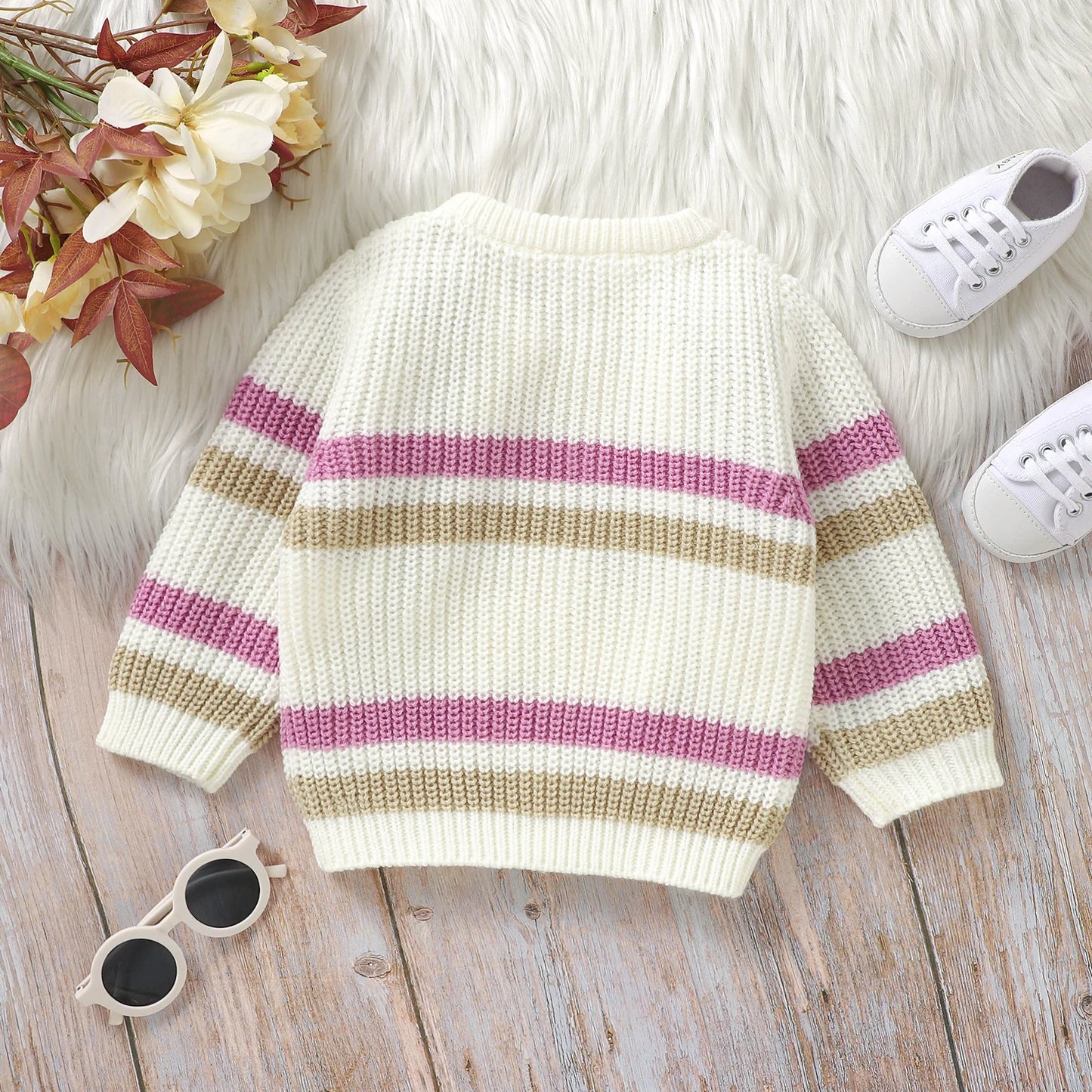 Colourful Striped Chunky Knit Sweater