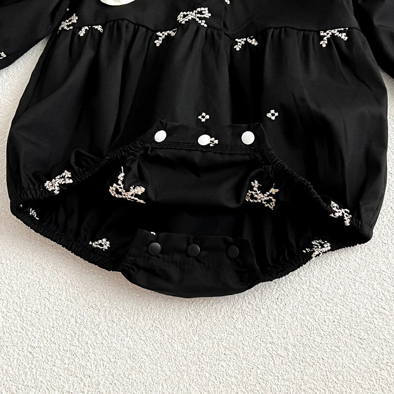 Girls Black Bow Romper and Dress