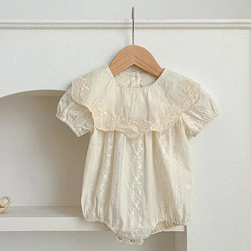 Floral Embroidery Cotton Rompers