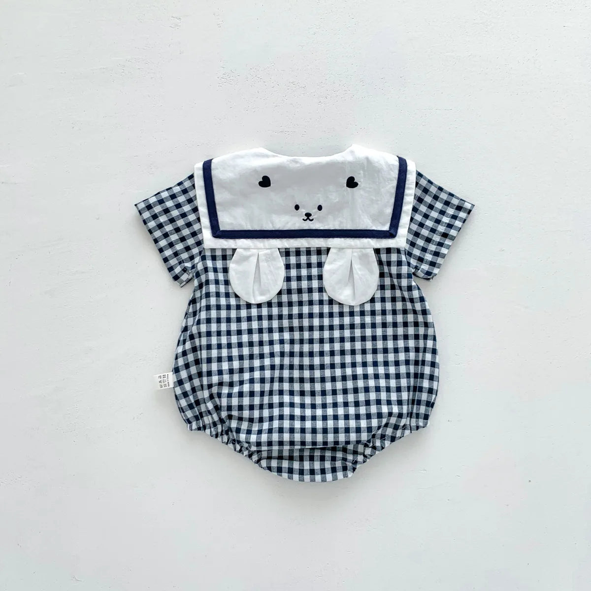 Plaid Bear Cotton Romper