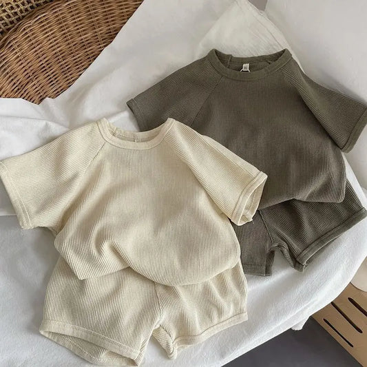 Waffle Knit Shorts Set