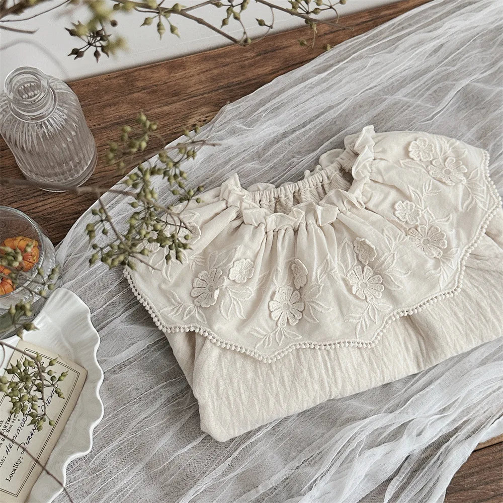 Big Ruffle Floral Collar Blouse