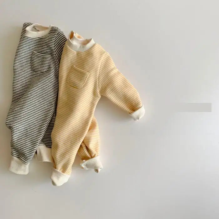 Striped Pocket Cotton Jumpsuit