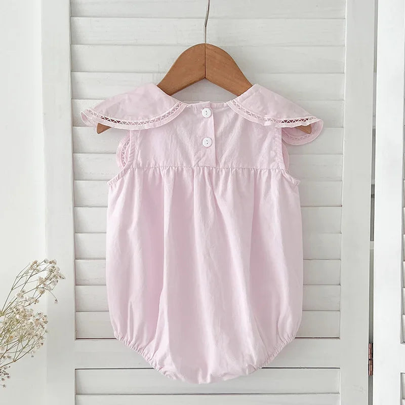 Petal Collar Cotton Romper