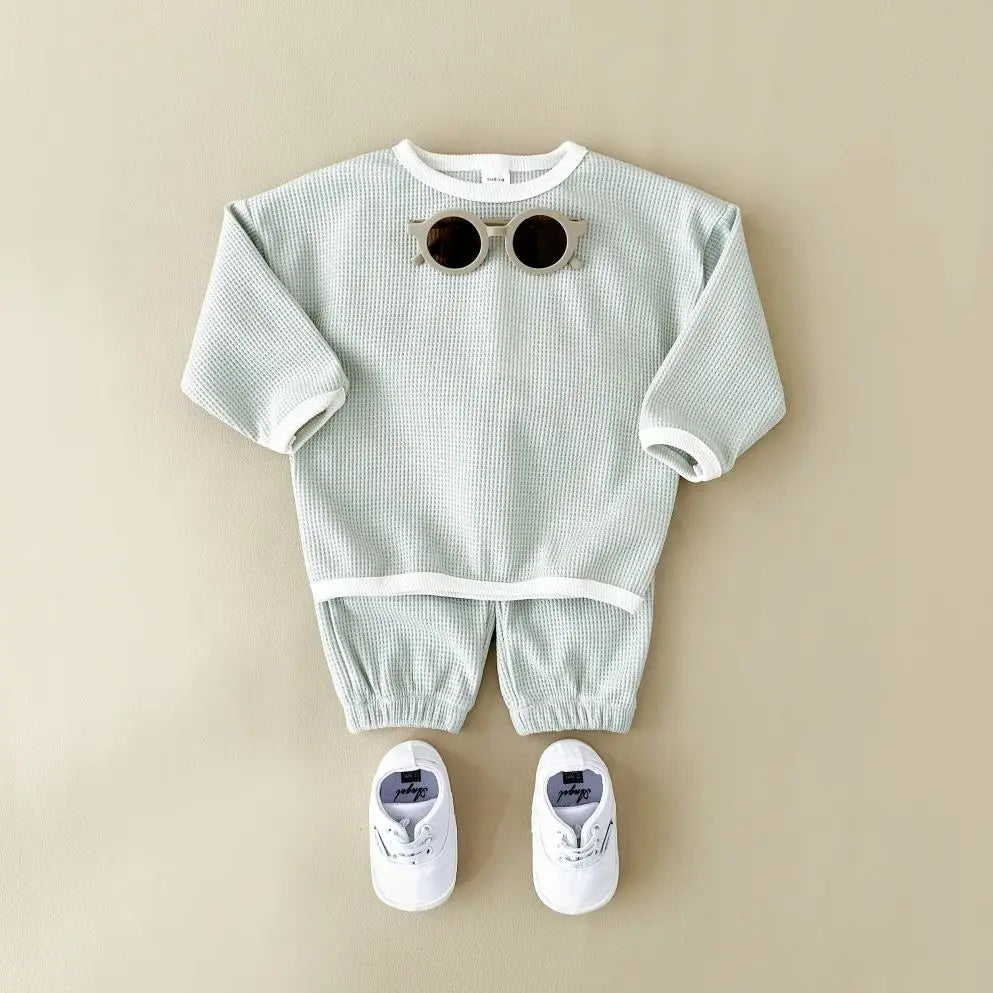 Waffle Knit Patched Set