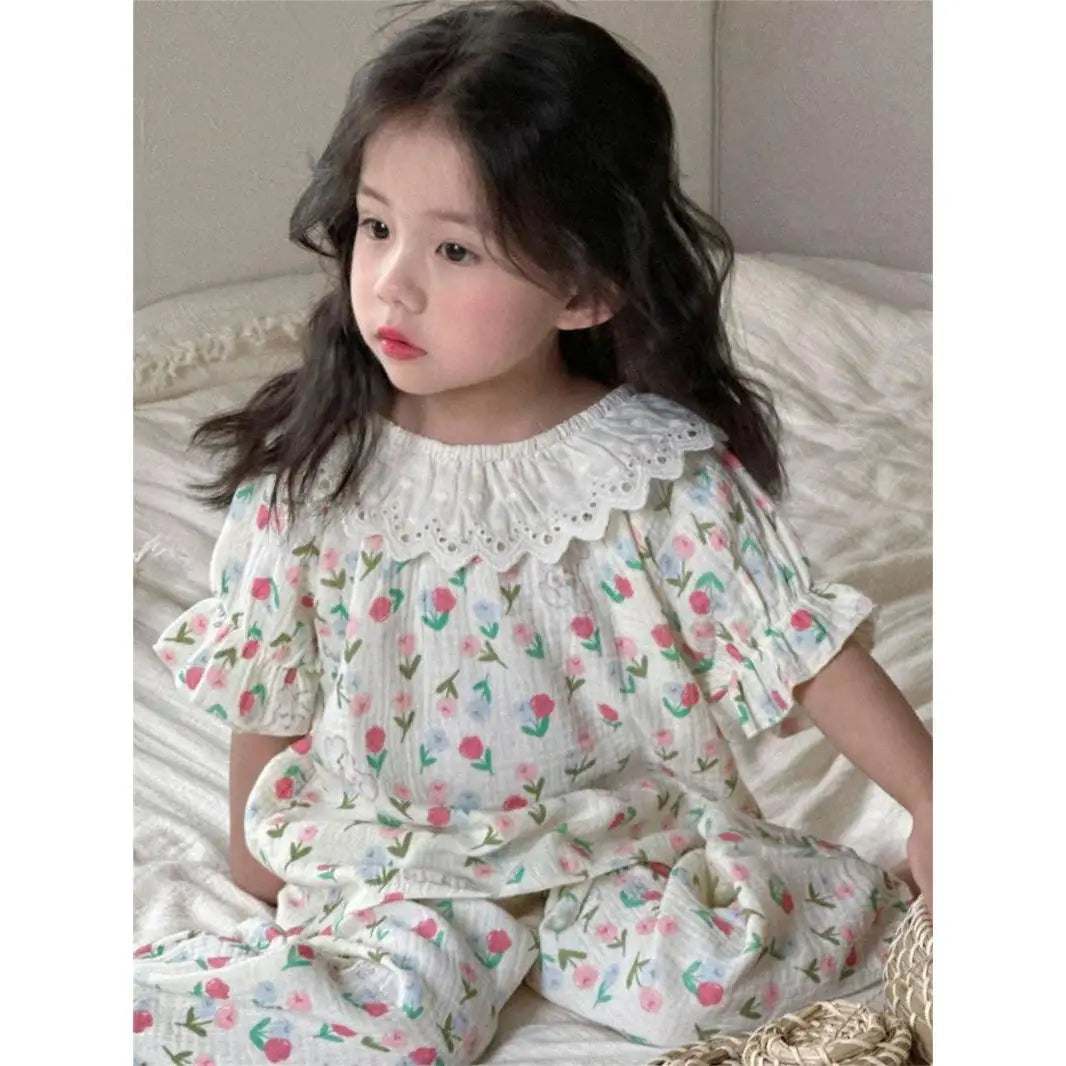 Girls Floral Lace Set