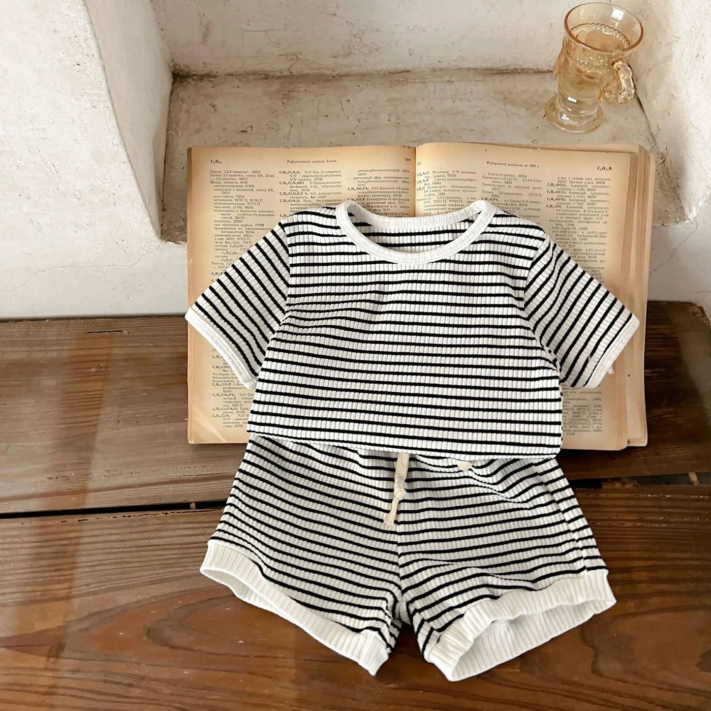 Boys Short Sleeve Striped Set