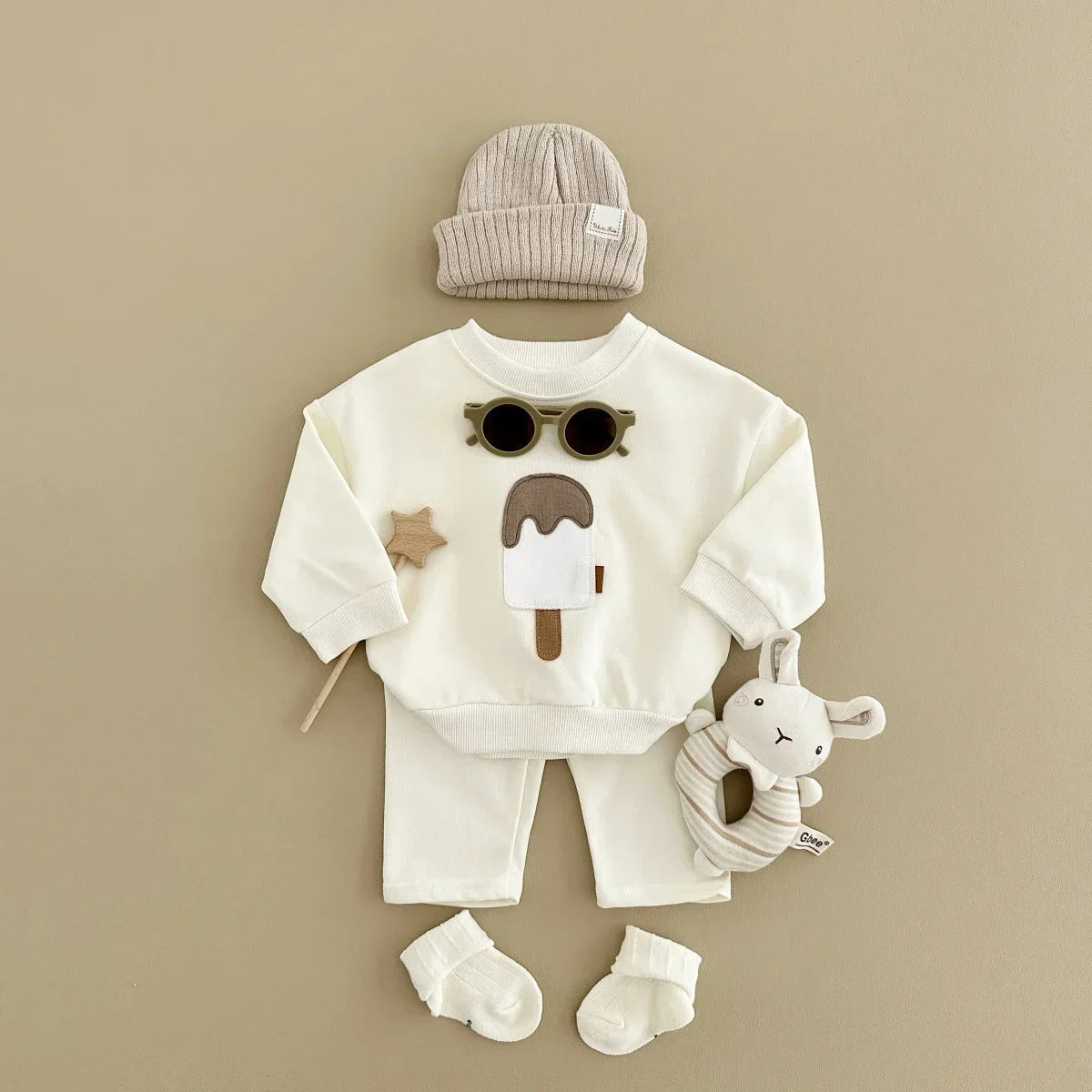 Ice-Cream Patch Sweatsuit Set