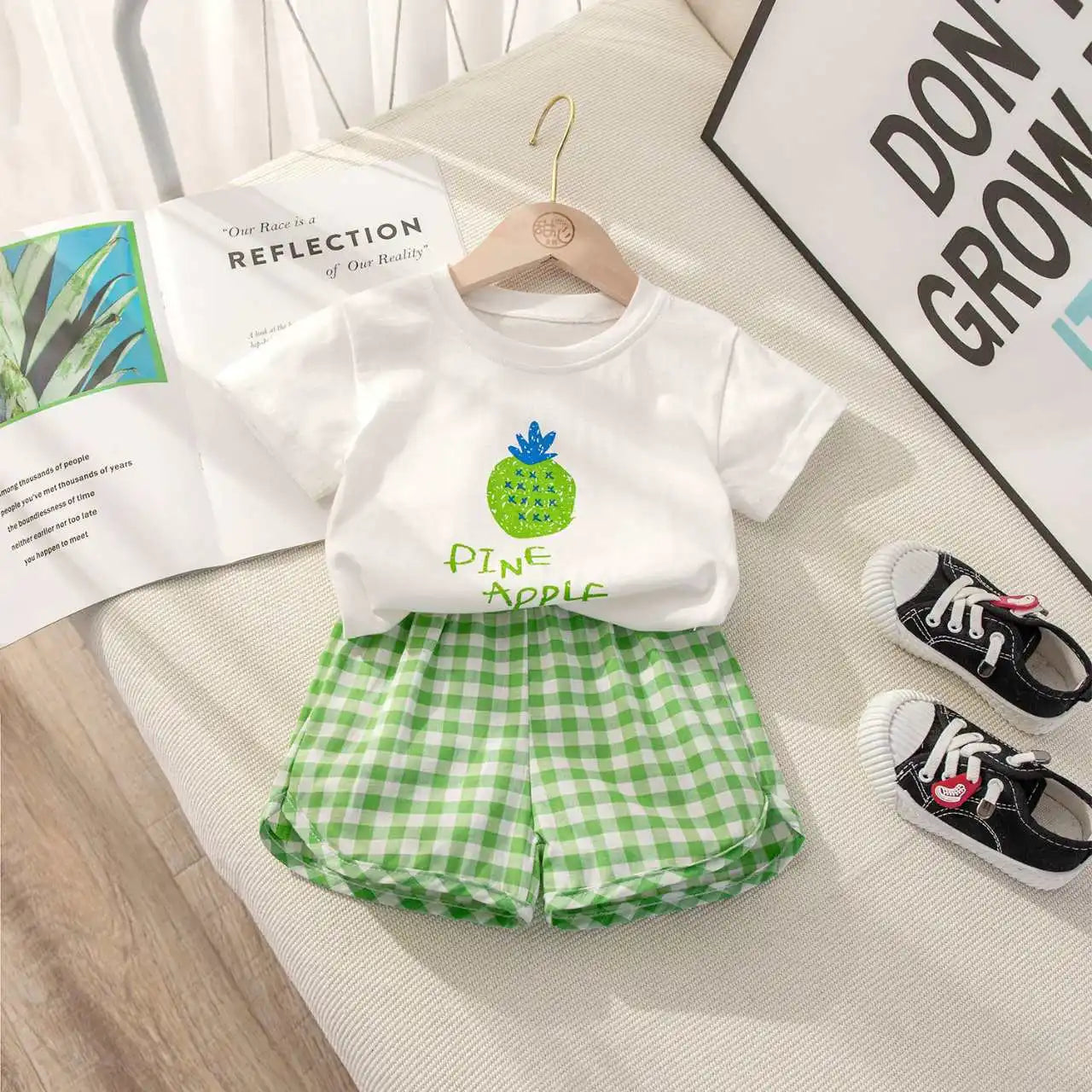 Bright Fruit Plaid Set
