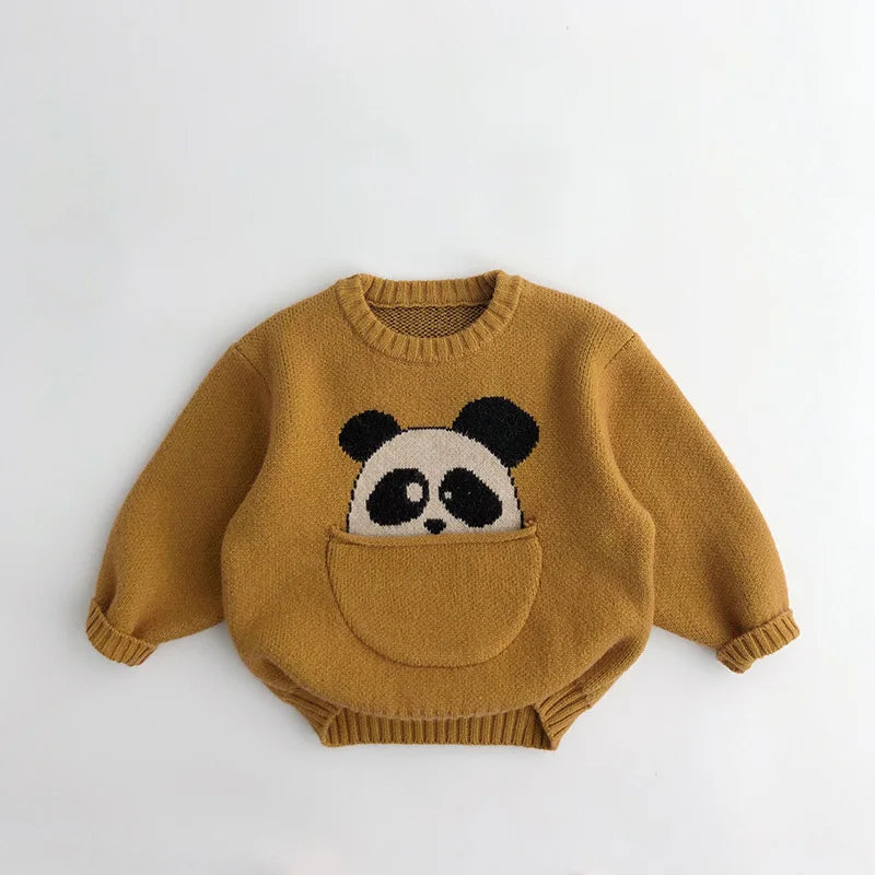 Unisex Cartoon Animal Knit Shirt